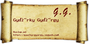 Gyürky György névjegykártya